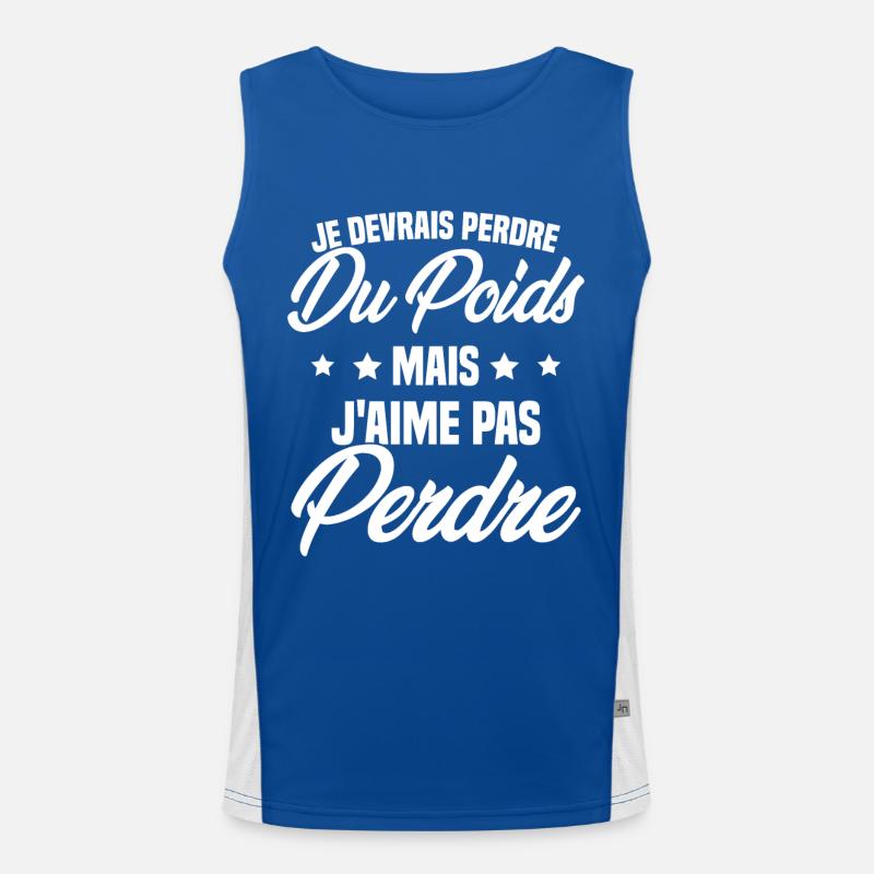 Je devrais perdre du poids mais j'aime pas perdre Débardeur respirant contrasté Homme 