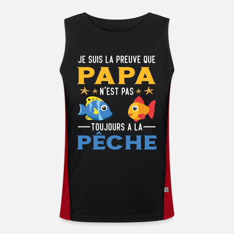 Papa Pêche Pêcheur Bébé Nourrisson Naissance Débardeur respirant contrasté Homme 
