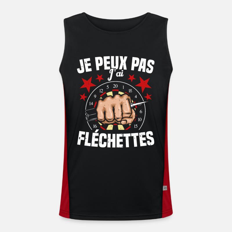 Je Peux Pas J'ai Fléchettes Humour Fléchette Débardeur respirant contrasté Homme 