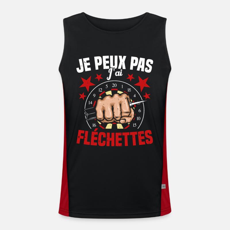 Je Peux Pas J'ai Fléchettes Humour Fléchette Débardeur respirant contrasté Homme 