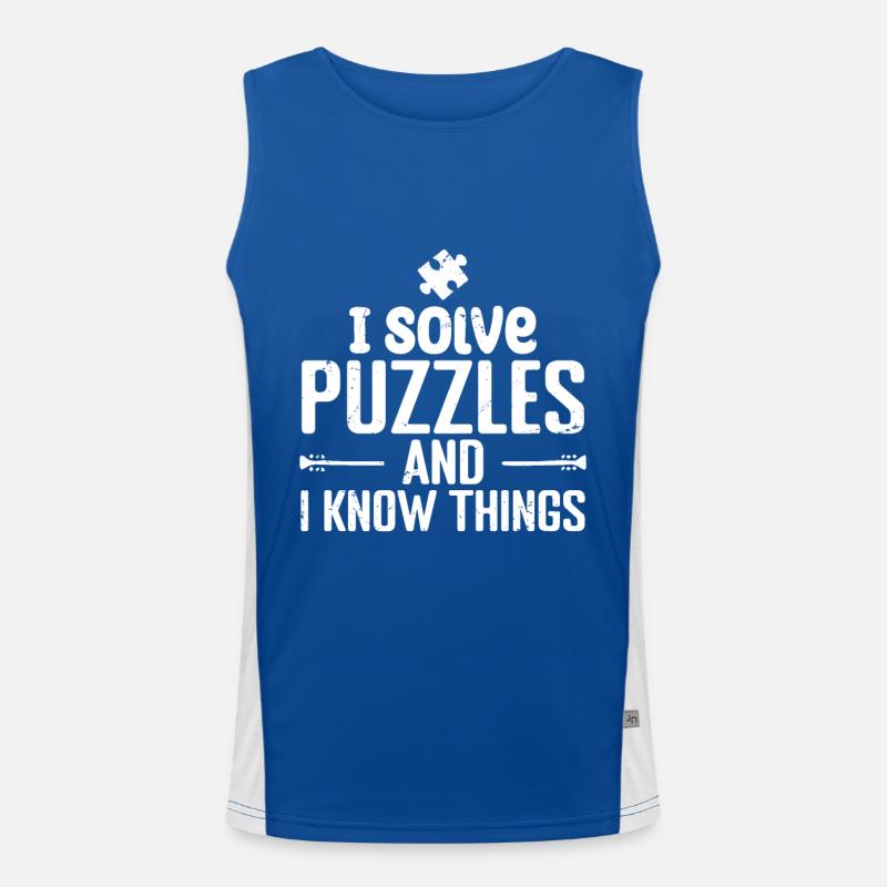 I solve Puzzles and I Know Things Débardeur respirant contrasté Homme 