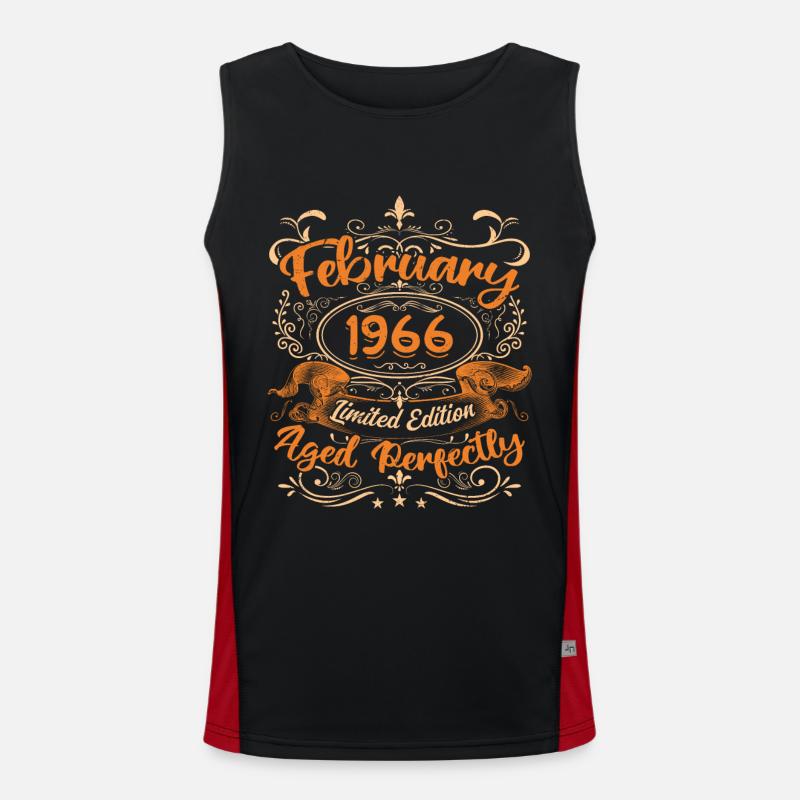 February 1966 | Aged Perfectly - Men's Functional Contrast Tank Top  - black/red
