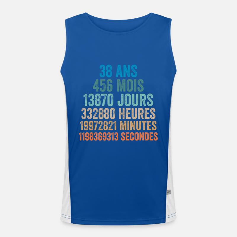 38 Ans Anniversaire - cadeau d'anniversaire Débardeur respirant contrasté Homme 