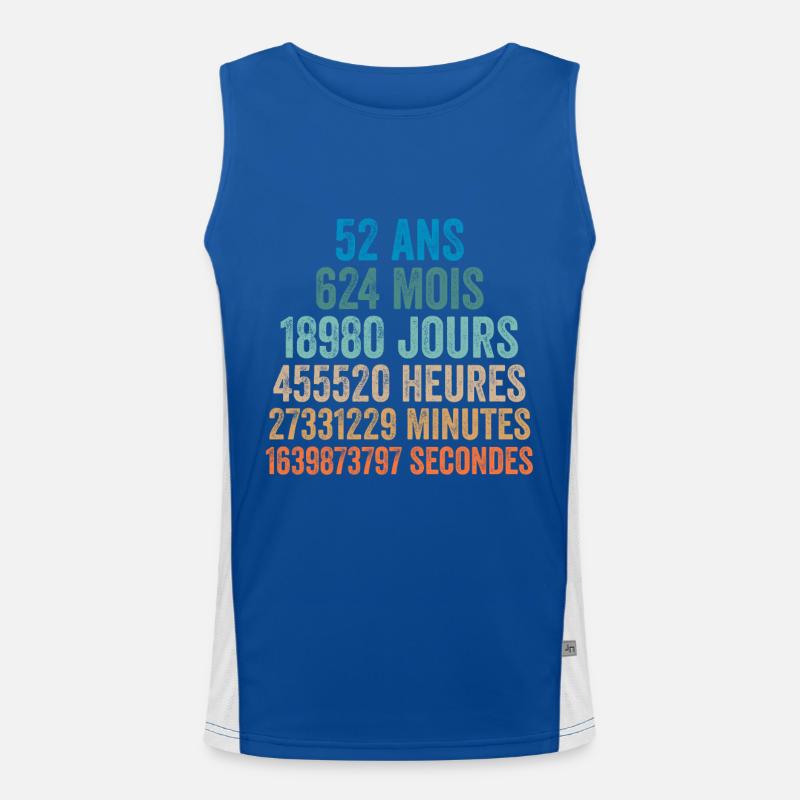 52 Ans Anniversaire - cadeau d'anniversaire Débardeur respirant contrasté Homme 