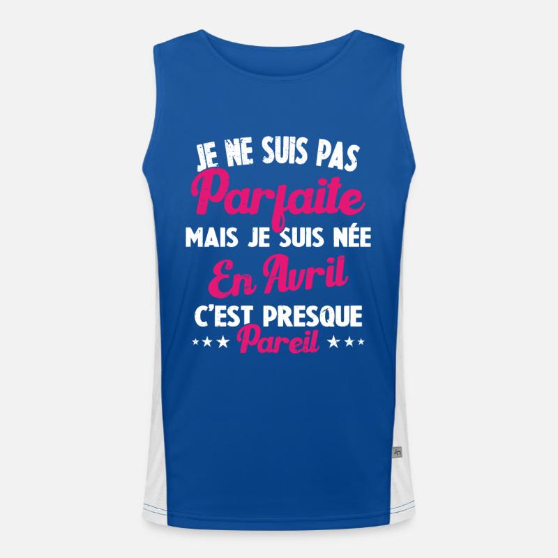 Anniversaire - Pas parfaite mais née en Avril Débardeur respirant contrasté Homme 