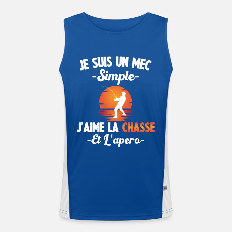 Un mec Simple J'aime la Chasse et les Apéros Débardeur respirant contrasté Homme 