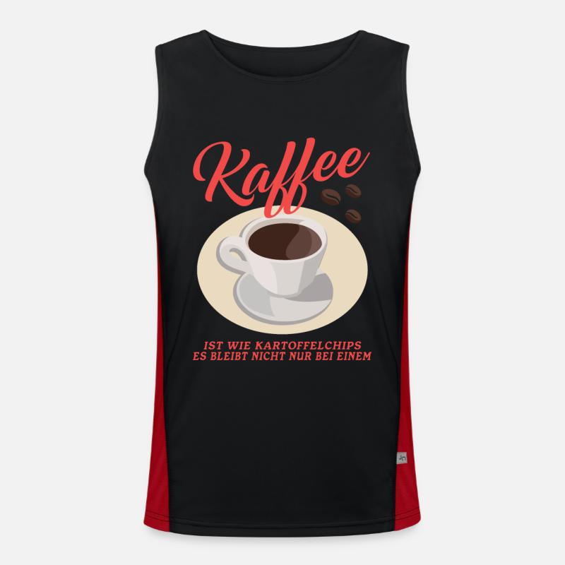 Kaffee Kaffeeliebhaber Kaffeetrinker Geschenk Funktionelles Kontrast-Tank Top für Männer 