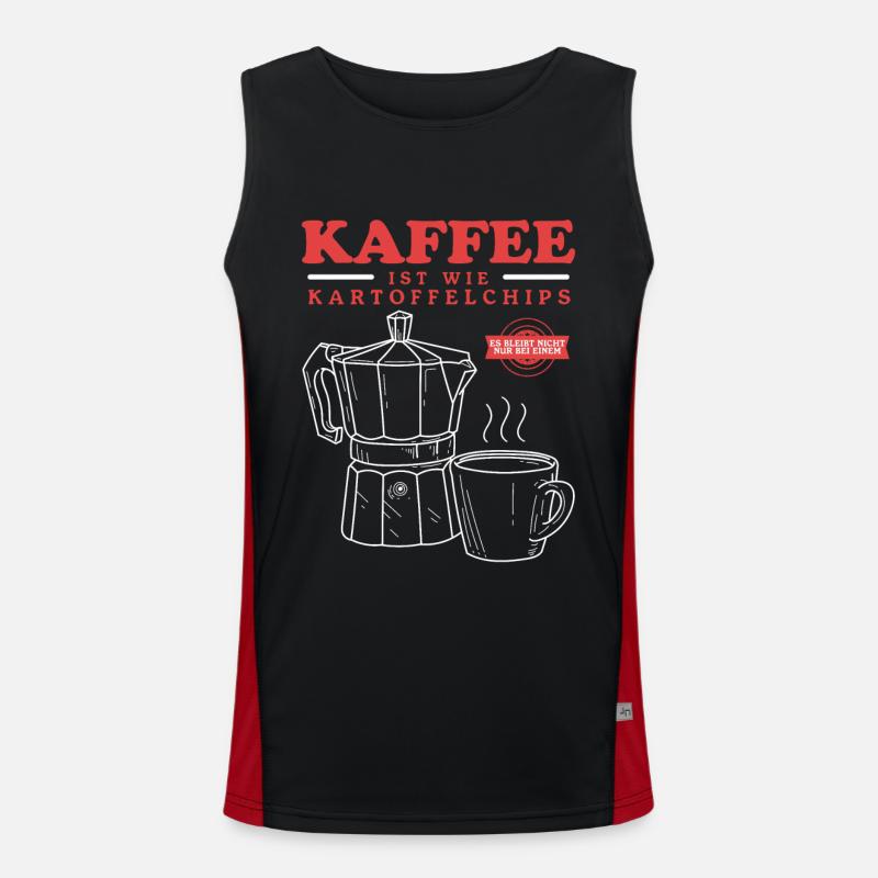 Kaffee Kaffeeliebhaber | Kaffeetrinker Geschenk Funktionelles Kontrast-Tank Top für Männer 