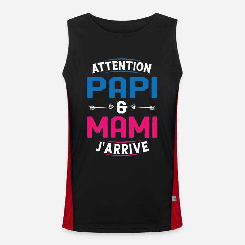 Papi et Mamie j'arrive Débardeur respirant contrasté Homme 