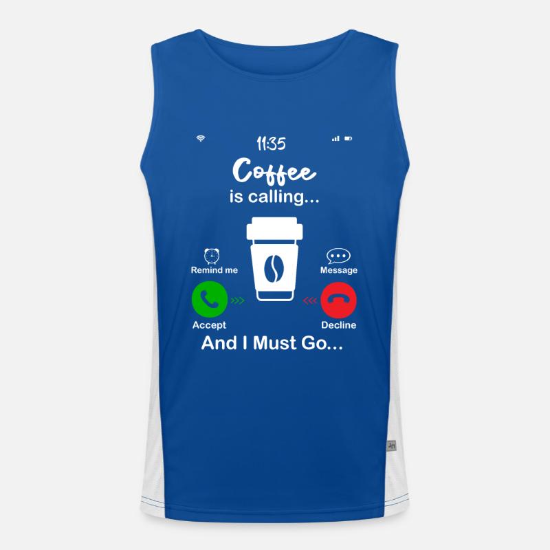 Kaffee ruft Funktionelles Kontrast-Tank Top für Männer 