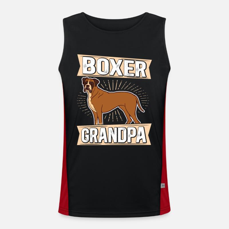 Boxer Grandpa | Deutscher Boxer Hunde Geschenk Funktionelles Kontrast-Tank Top für Männer 