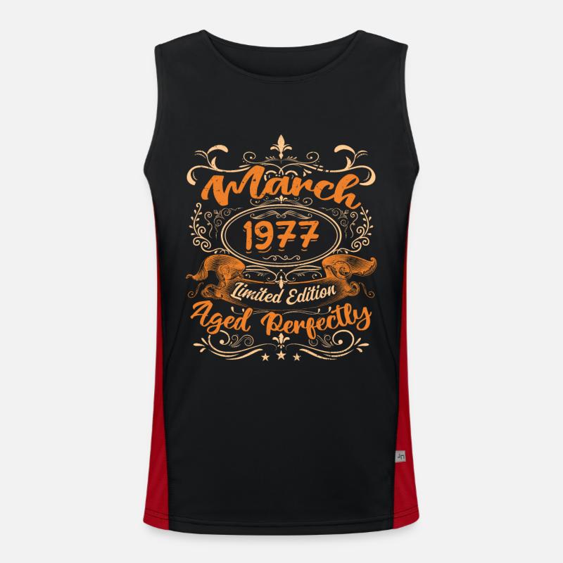 März 1977 | Perfekt gealtert Funktionelles Kontrast-Tank Top für Männer 