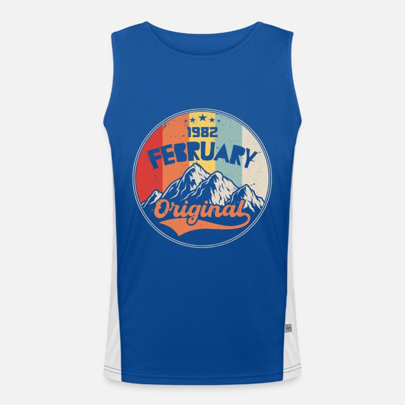 1982 - Geschenk geboren 1982 Funktionelles Kontrast-Tank Top für Männer 