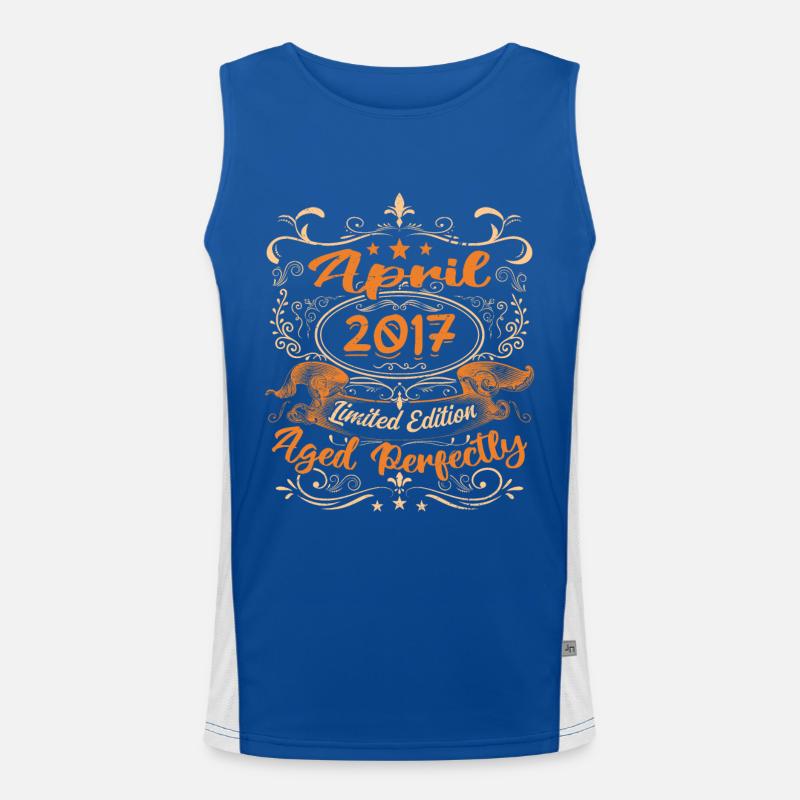 Vintage Geburtstag Geschenkidee April 2017 Funktionelles Kontrast-Tank Top für Männer 