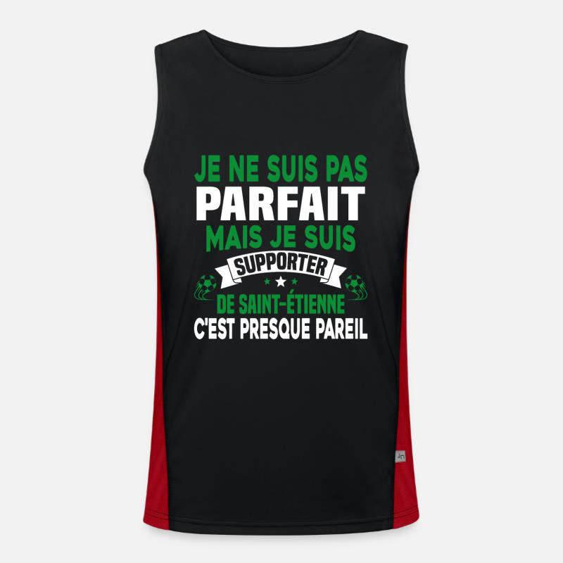 Pas parfait mais je suis supporter D'Saint-Étienne Débardeur respirant contrasté Homme 