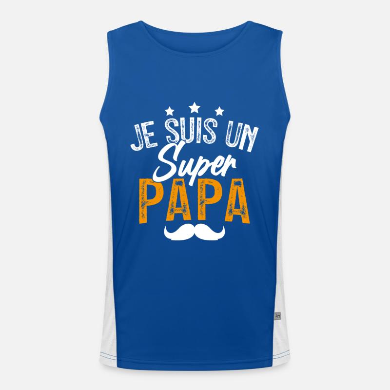 Je suis un super papa idée cadeau Débardeur respirant contrasté Homme 