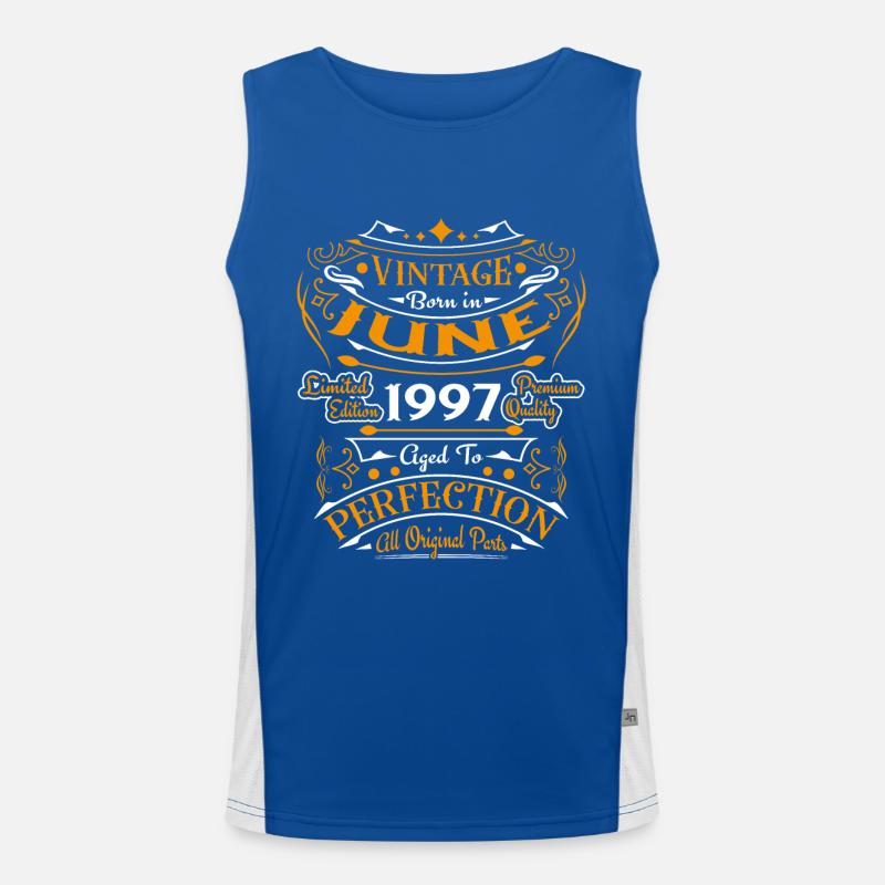 Juni 1997 Retro Vintage Geburtstagsgeschenk Funktionelles Kontrast-Tank Top für Männer 