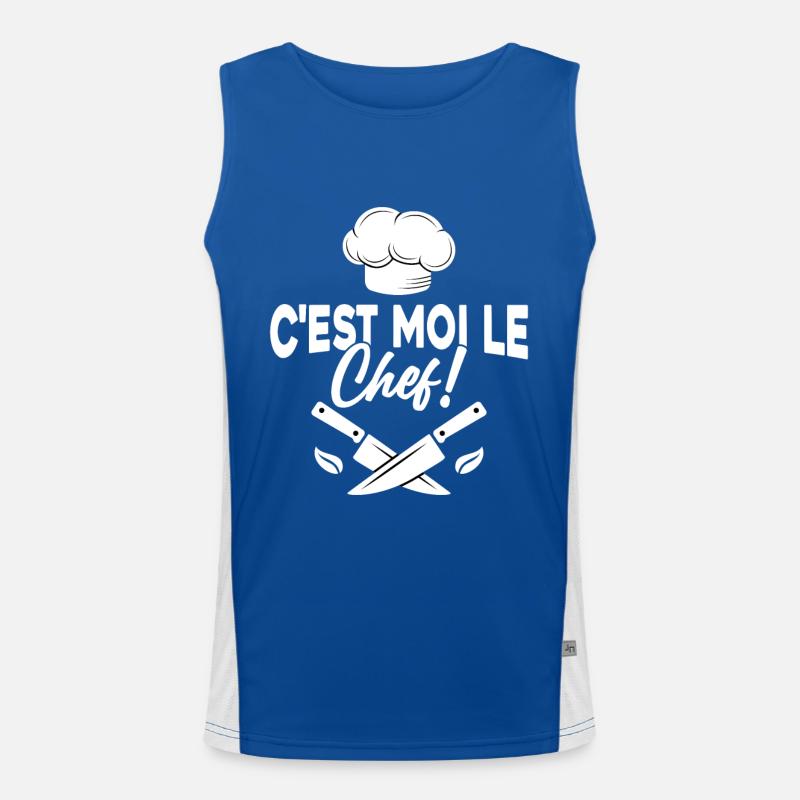 C'est moi le chef Toque de cuisinier Débardeur respirant contrasté Homme 