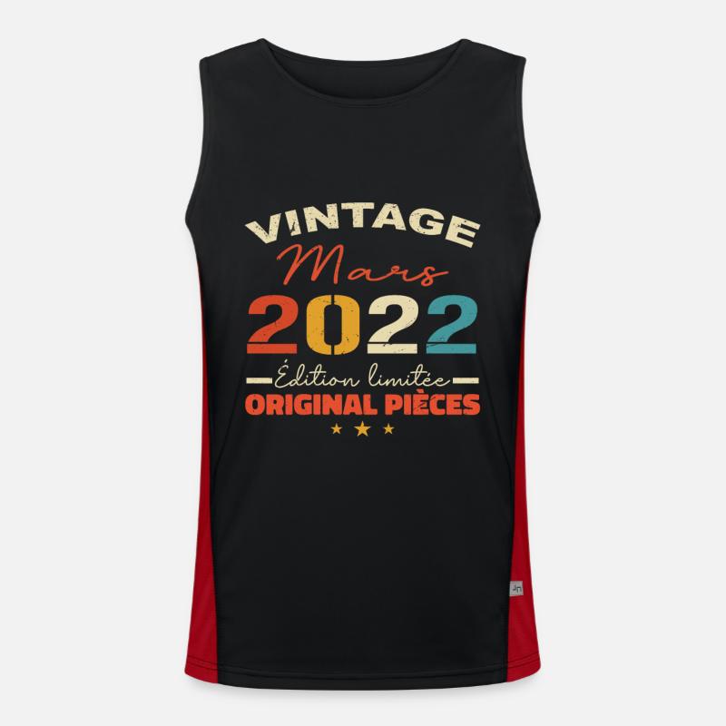 Mars 2022 anniversaire 2022 légendes Mars Débardeur respirant contrasté Homme 