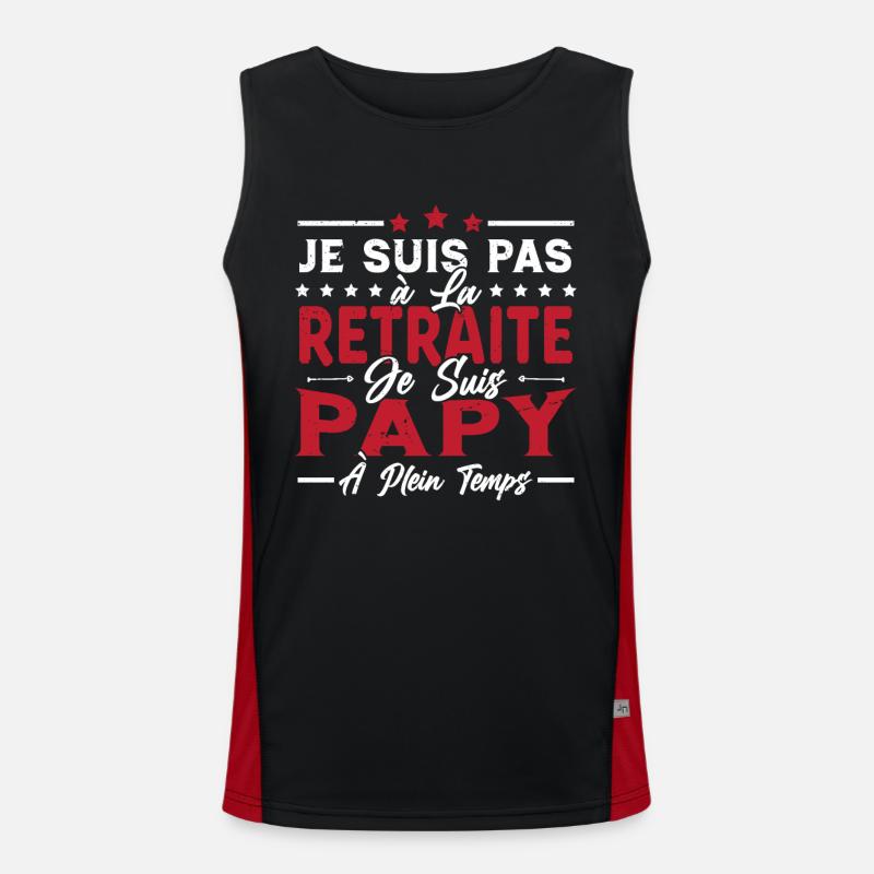 Je ne suis pas retraité je suis papy à plein temps Débardeur respirant contrasté Homme 