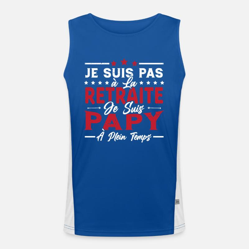 Je ne suis pas retraité je suis papy à plein temps Débardeur respirant contrasté Homme 