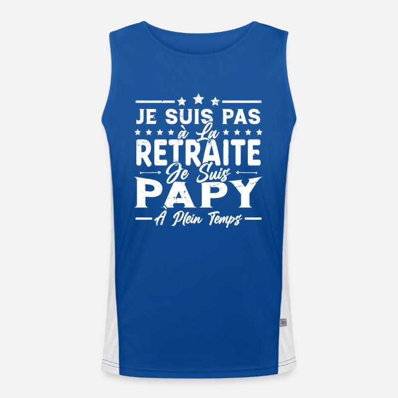 Je ne suis pas retraité je suis papy à plein temps Débardeur respirant contrasté Homme 