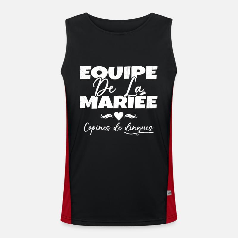 Equipe de la mariée copines de dingues Débardeur respirant contrasté Homme 