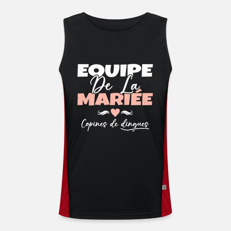Equipe de la mariée copines de dingues Débardeur respirant contrasté Homme 