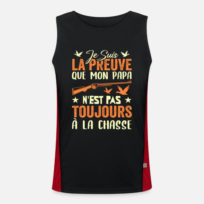 Preuve que papa n'est pas toujours à la chasse Débardeur respirant contrasté Homme 