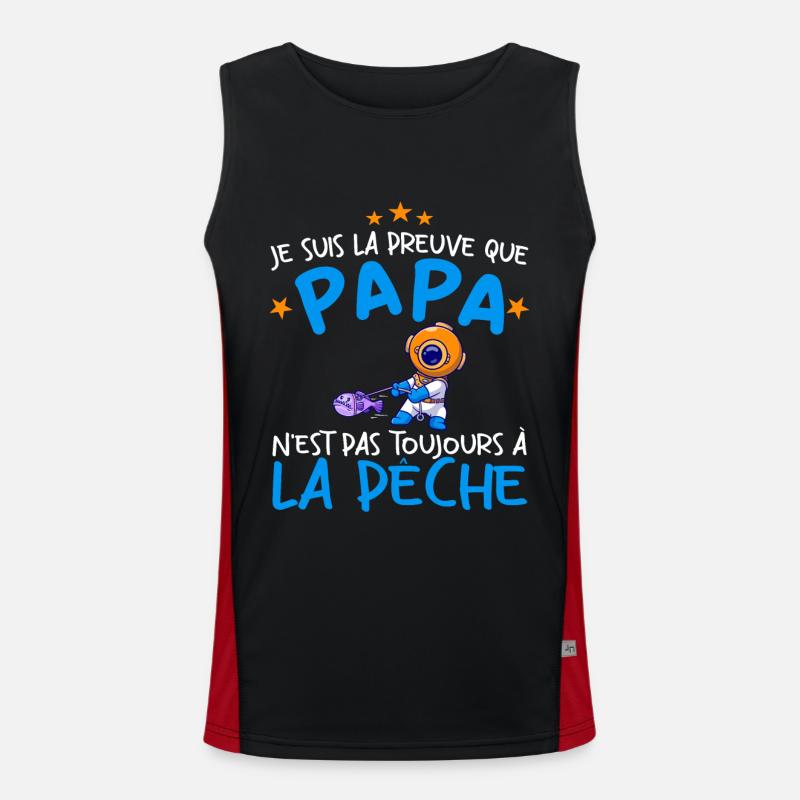 Papa Pêche Pêcheur Bébé Nourrisson Naissance Débardeur respirant contrasté Homme 