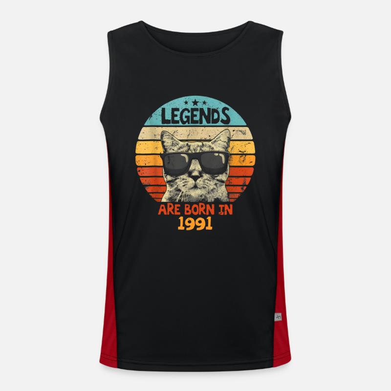 Die Legenden wurden 1991 geboren Jubiläumsgeschenk Funktionelles Kontrast-Tank Top für Männer 