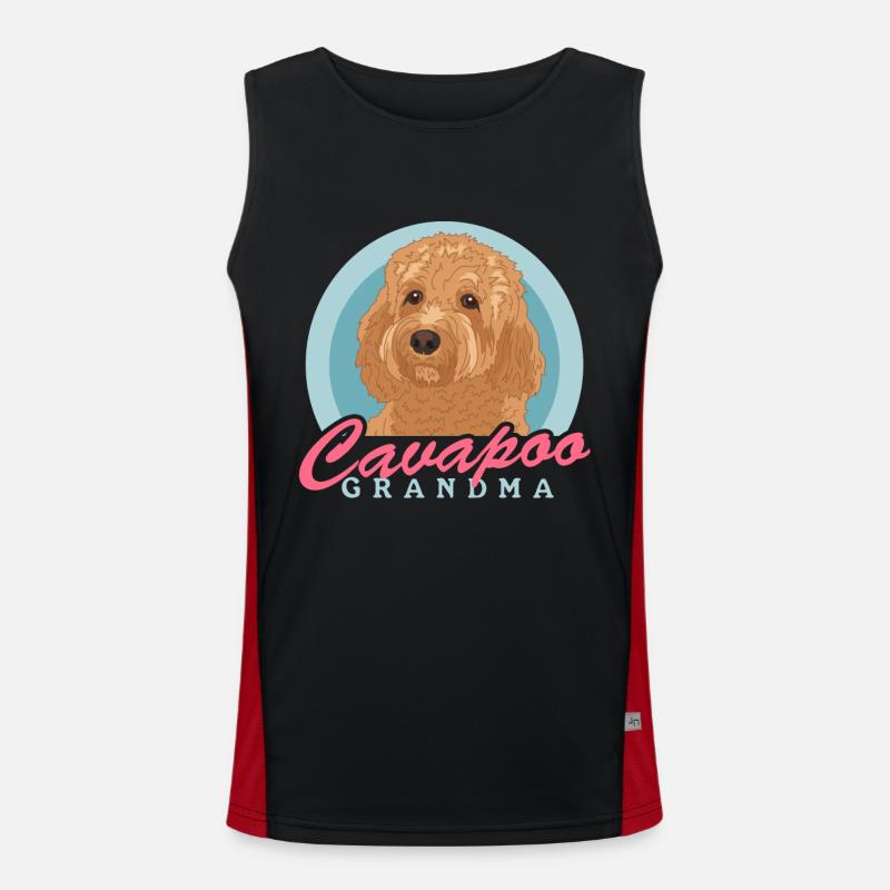Cavapoo Grand-mère Cavoodle Chien Propriétaire Cadeau Débardeur respirant contrasté Homme 