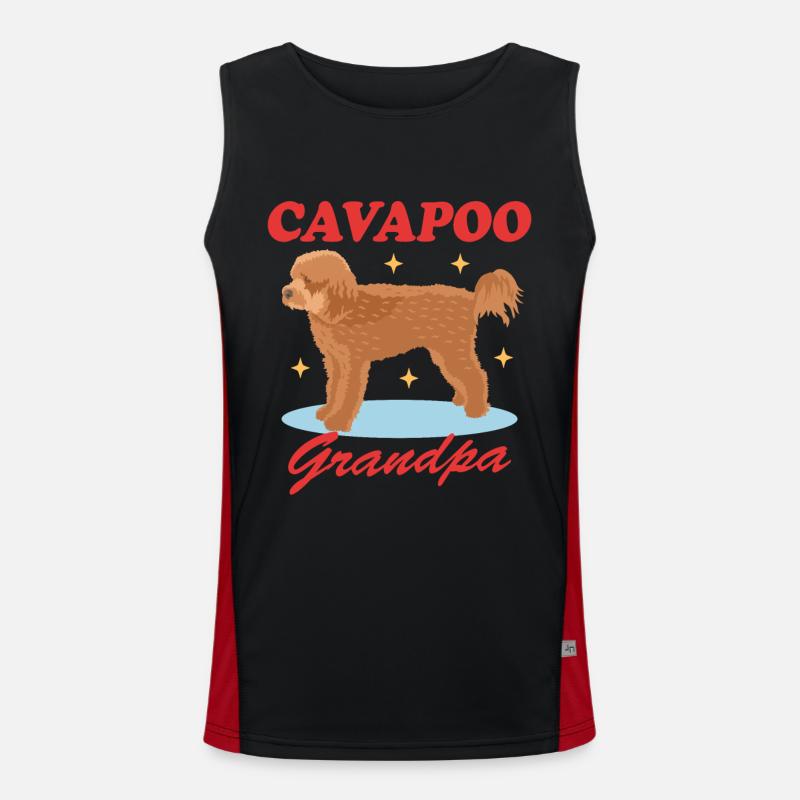 Grand-père de Cavapoo Cadeau du propriétaire de chien Cavoodle Débardeur respirant contrasté Homme 