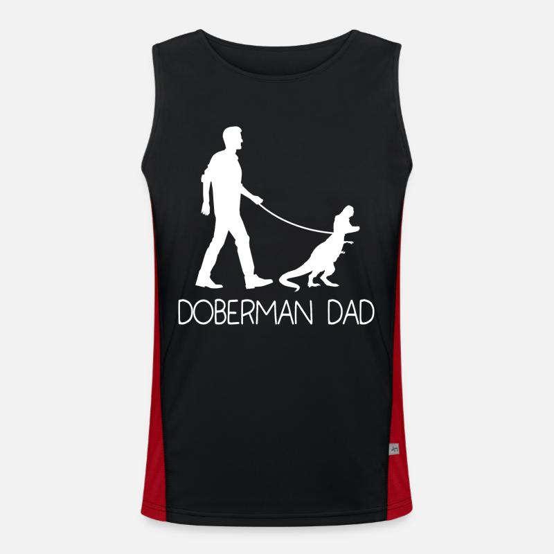 Dobermann Pinscher Hund Dobie Funktionelles Kontrast-Tank Top für Männer 