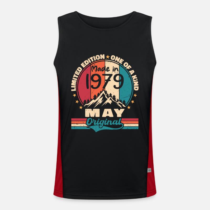 May 1979 Birthday May 1979 Original May Gift Men's Functional Contrast Tank Top 