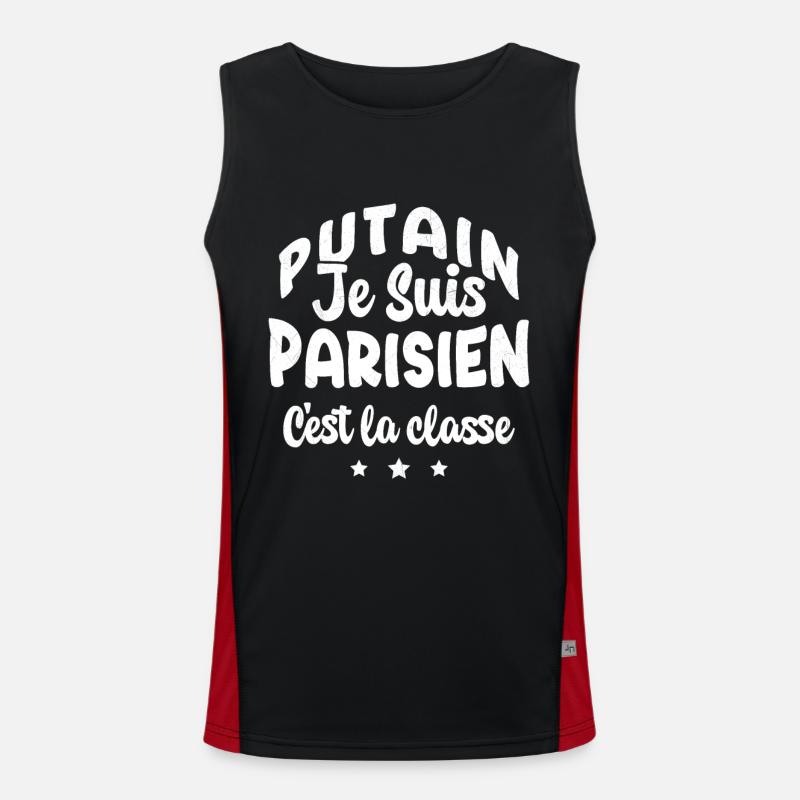 je suis parisien c'est la classe Débardeur respirant contrasté Homme 