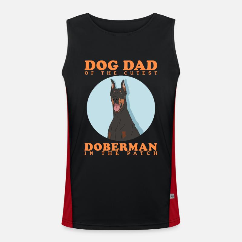 Doberman Dad Dog Daddy Dog Owner Gift Men's Functional Contrast Tank Top 