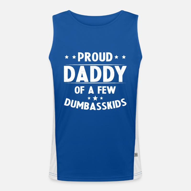 Stolzer Vater einiger dummer Kinder Funktionelles Kontrast-Tank Top für Männer 