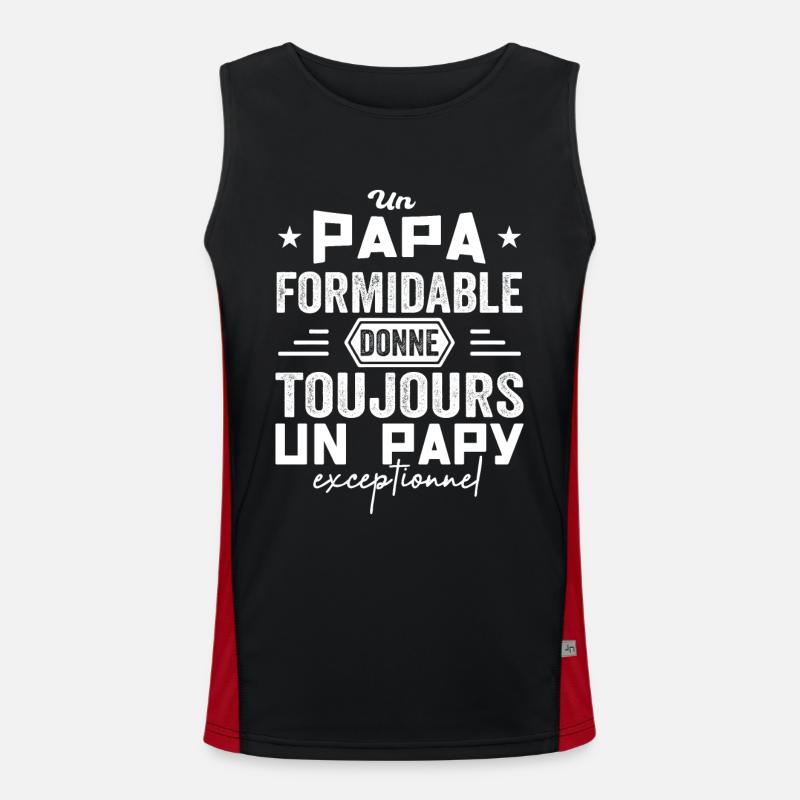 Papa Formidable Papy Exceptionnel Cadeau Papa Papy Débardeur respirant contrasté Homme 