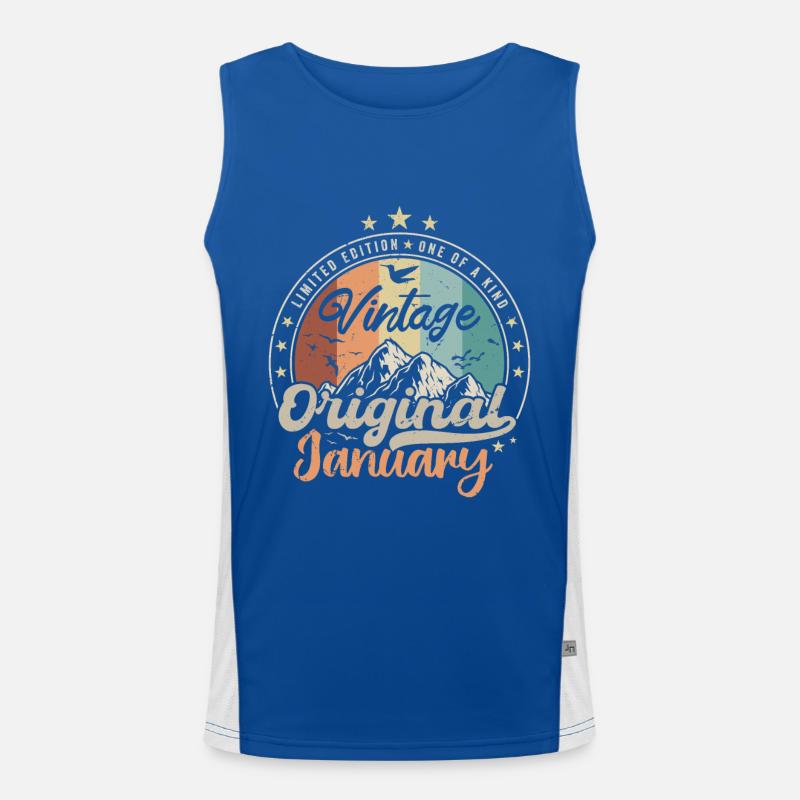 Geboren im Januar Geburtstagsgeschenk Funktionelles Kontrast-Tank Top für Männer 