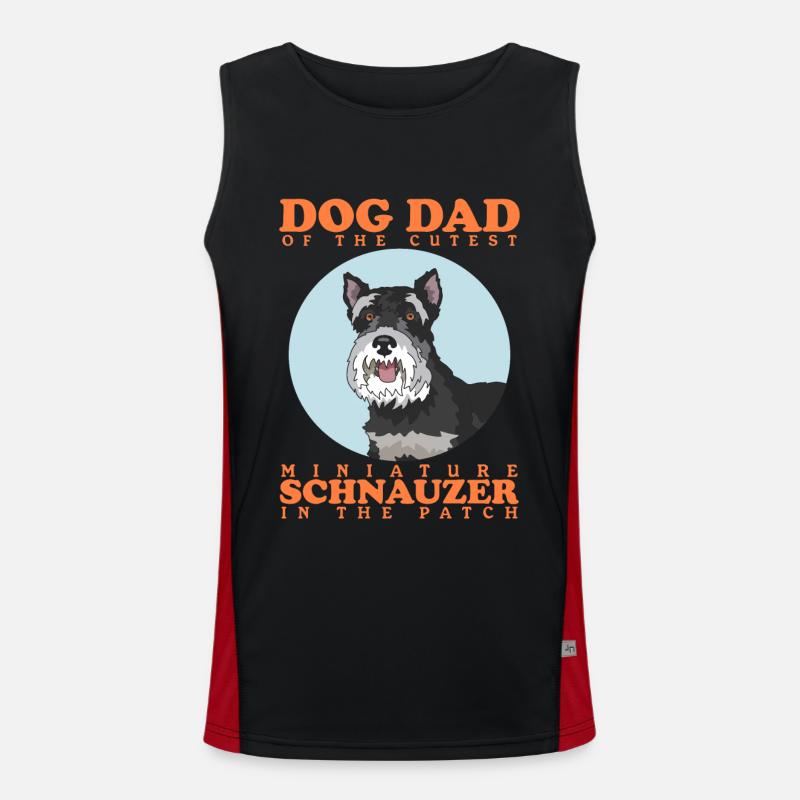 Miniature Schnauzer Dad Schnauzer Dog Gift Men's Functional Contrast Tank Top 