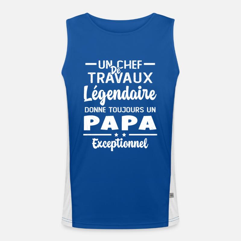 Chef de travaux légendaire drôle papa exceptionnel Débardeur respirant contrasté Homme 