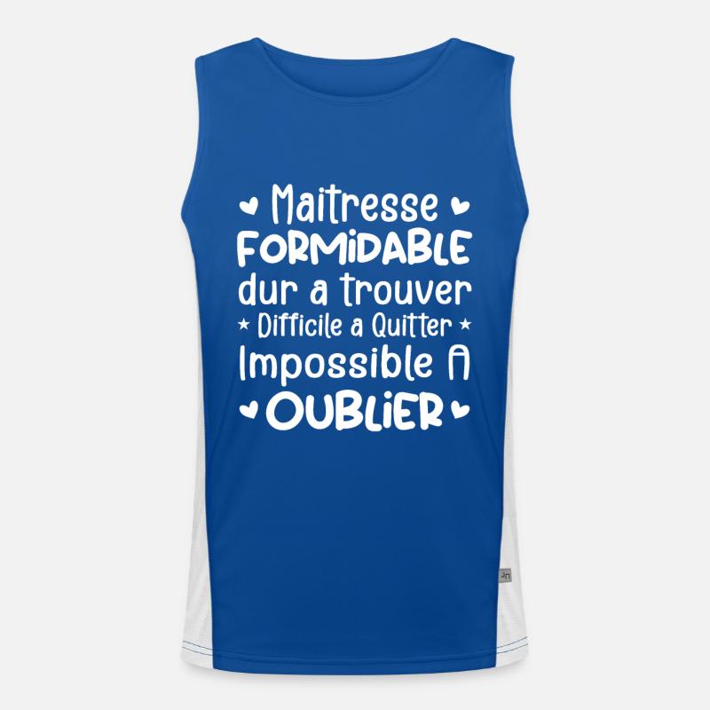 Maîtresse Formidable Cadeau Maîtresse D'école Débardeur respirant contrasté Homme 
