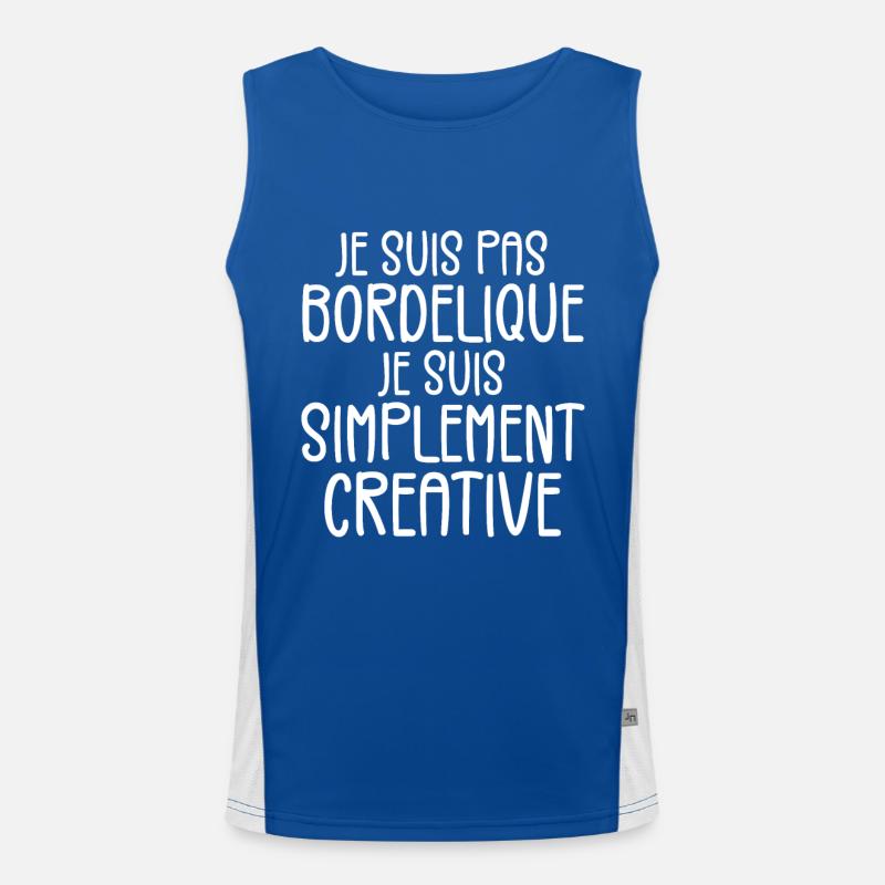 Je suis pas bordélique je suis simplement créative Débardeur respirant contrasté Homme 