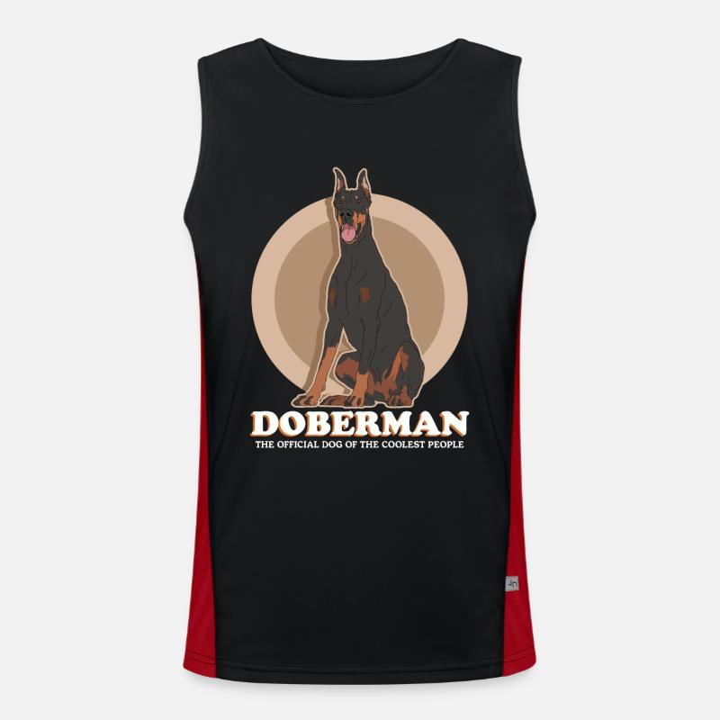 Dobermann Hunde Hundebesitzer Geschenk Funktionelles Kontrast-Tank Top für Männer 