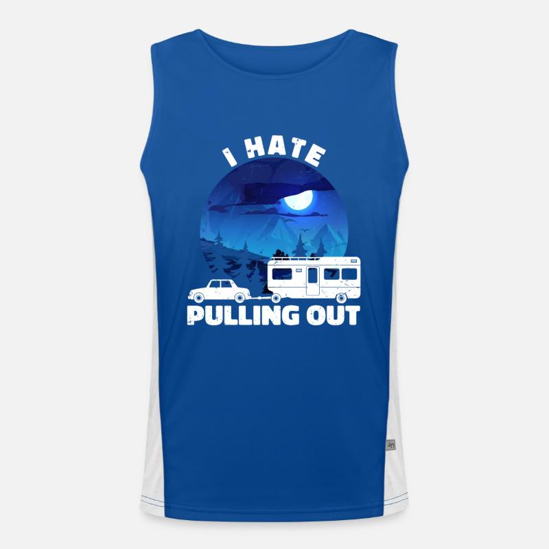 I Hate Pulling Out Funny Camping Trailer Retro Débardeur respirant contrasté Homme 