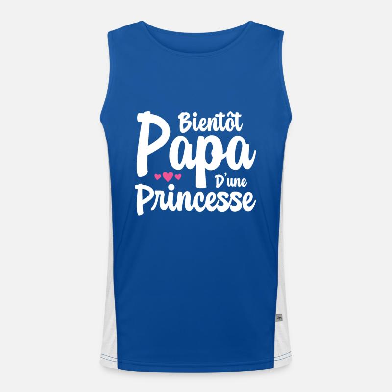Bientôt Papa D'une Princesse Humour Cadeau Débardeur respirant contrasté Homme 