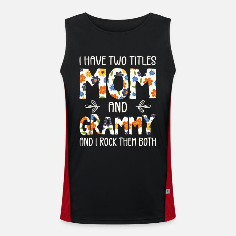 Ich habe zwei Titel, Mutter und Grammy Funktionelles Kontrast-Tank Top für Männer 