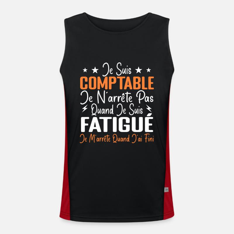Humour Comptable Cadeau Comptable Motivation Débardeur respirant contrasté Homme 