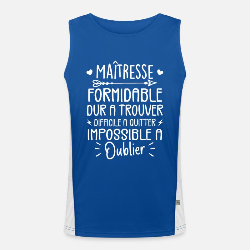 Maîtresse Formidable Cadeau Maîtresse D'école Débardeur respirant contrasté Homme 